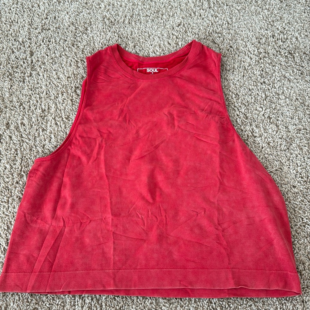 Soul Cycle red cropped tank